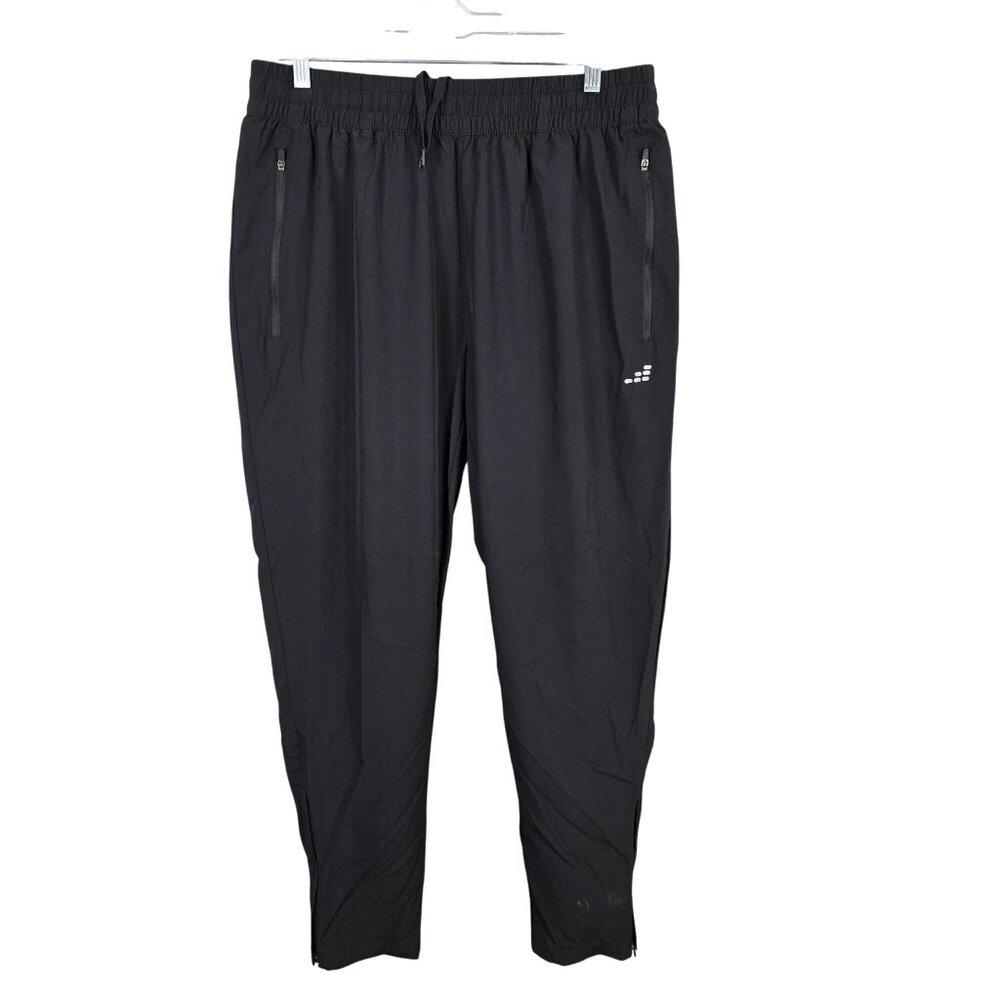 Mens BCG Black Athletic Jogger Pants Polyester Blend Elastic Waist Drawstring XL